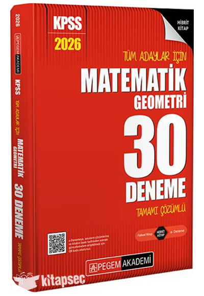 2026 KPSS Tüm Adaylar İçin Matematik Geometri 30 Deneme Tamamı Çözümlü Pegem Yayınları